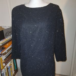 Black beaded top XL